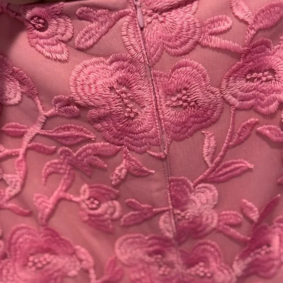 JS Collections Pink Sheath Midi Dress V-Neck Flutter Sleeves - Picture 4 of 4